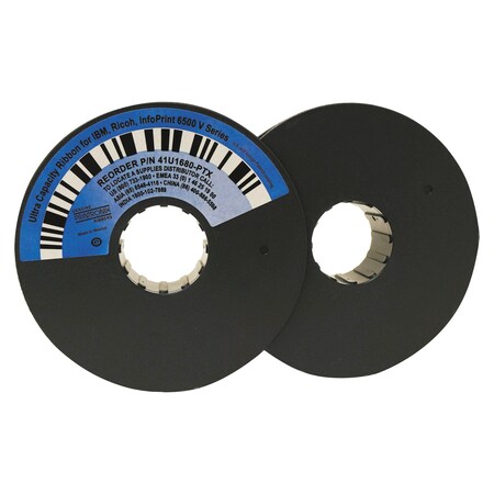 Printronix 41U1680PTX Twin Spool Ribbon, Black, PK6 41U1680-PTX